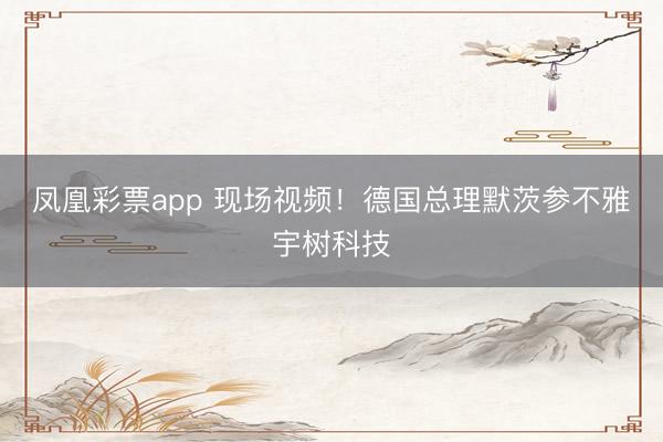 凤凰彩票app 现场视频！德国总理默茨参不雅宇树科技