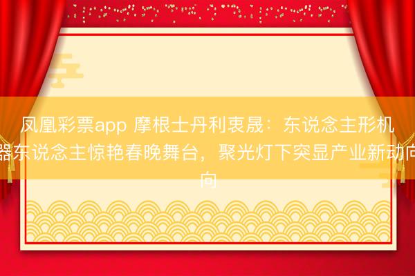 凤凰彩票app 摩根士丹利衷晟：东说念主形机器东说念主惊艳春晚舞台，聚光灯下突显产业新动向